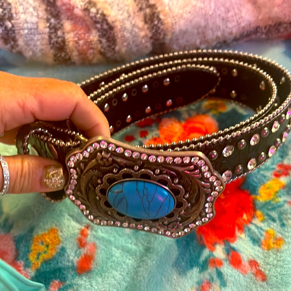 Bling belt/genuine leather! Like new⭐️⭐️⭐️⭐️⭐️